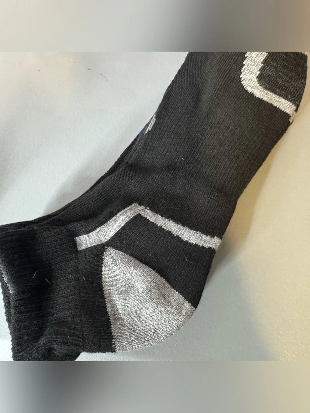 Apana Black Athletic Ankle Socks w/ Blue Logo Accents (3 Pairs) cushioned comfy
